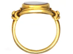 Victorian 18ct Gold Ornate Signet Ring Set With A Carnelian -Antique Jewellery Company DSC01577 copy