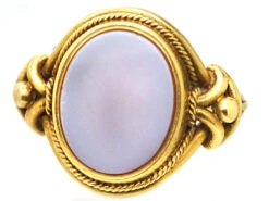 Victorian 18ct Gold Ornate Signet Ring Set With A Carnelian -Antique Jewellery Company DSC01582 copy