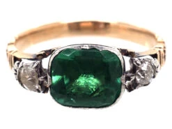 Georgian Emerald Paste & Diamond Ring -Antique Jewellery Company DSC01590 1