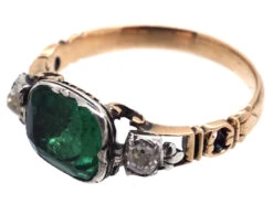 Georgian Emerald Paste & Diamond Ring -Antique Jewellery Company DSC01592