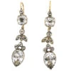 Georgian Silver & Gold, Paste Pear Shaped Drop Earrings -Antique Jewellery Company DSC01593