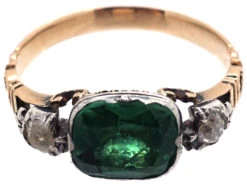 Georgian Emerald Paste & Diamond Ring -Antique Jewellery Company DSC01595