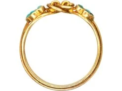 Early 19th Century 18ct Gold, Forget Me Not Double Turquoise Clusters & Lover’s Knot Ring 10 Early 19th Century 18ct Gold, Forget Me Not Double Turquoise Clusters & Lover’s Knot Ring -Antique Jewellery Company DSC01598 scaled 1