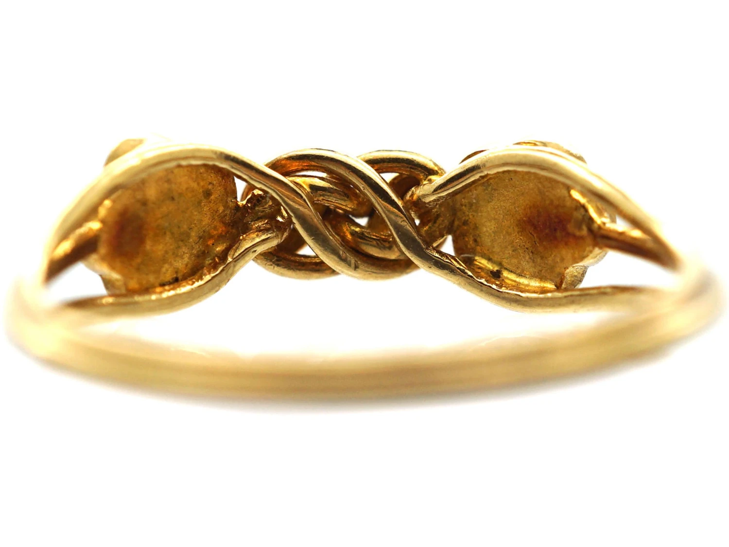 Early 19th Century 18ct Gold, Forget Me Not Double Turquoise Clusters & Lover’s Knot Ring 6 Early 19th Century 18ct Gold, Forget Me Not Double Turquoise Clusters & Lover’s Knot Ring - Image 4