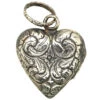 Georgian Silver Heart Shaped Pendant With Vinaigrette Inside -Antique Jewellery Company DSC01605