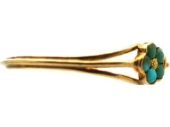Early 19th Century 18ct Gold, Forget Me Not Double Turquoise Clusters & Lover’s Knot Ring 12 Early 19th Century 18ct Gold, Forget Me Not Double Turquoise Clusters & Lover’s Knot Ring -Antique Jewellery Company DSC01608 scaled 1