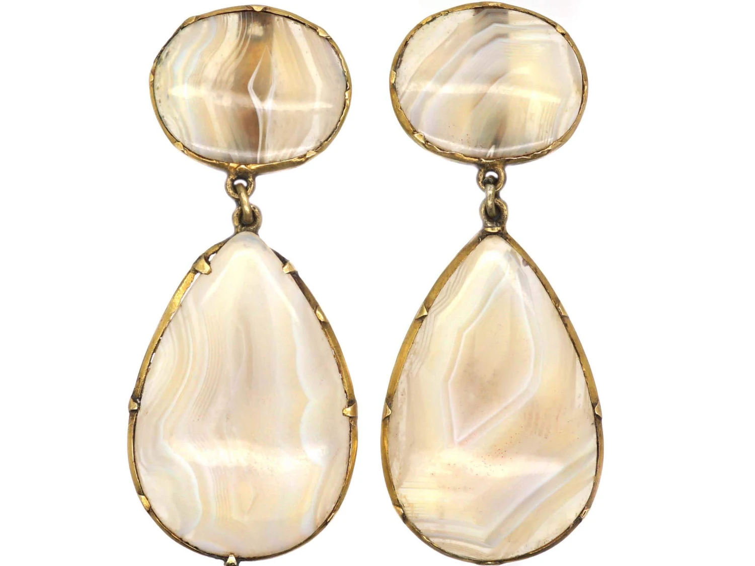 Georgian Gold & Agate Drop Earrings 3 Georgian Gold & Agate Drop Earrings