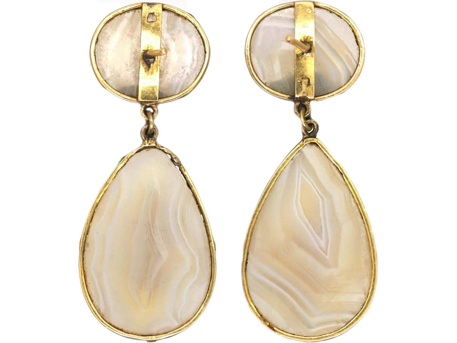Georgian Gold & Agate Drop Earrings 4 Georgian Gold & Agate Drop Earrings - Image 2