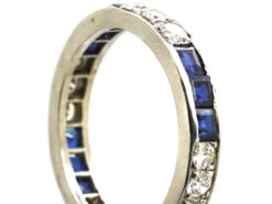 Art Deco Platinum Sapphire & Diamond Eternity Ring 8 Art Deco Platinum Sapphire & Diamond Eternity Ring -Antique Jewellery Company DSC01644 copy 1
