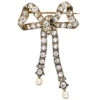 Edwardian Articulated Bow Brooch Set With Diamonds & Natural Pearls 2 Edwardian Articulated Bow Brooch Set With Diamonds & Natural Pearls -Antique Jewellery Company DSC01655 1