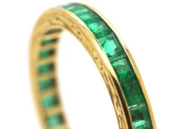 Art Deco 14ct Yellow Gold & Emerald Eternity Ring -Antique Jewellery Company DSC01669