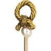 Edwardian 15ct Gold Knot Tie Pin Set With A Natural Pearl -Antique Jewellery Company DSC01682