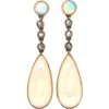 Edwardian 15ct Gold & Silver, Opal & Rose Diamond Drop Earrings -Antique Jewellery Company DSC01723 scaled 1