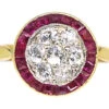 Art Deco 18ct Gold & Platinum, Ruby & Diamond Target Ring 1 Art Deco 18ct Gold & Platinum, Ruby & Diamond Target Ring -Antique Jewellery Company DSC01744