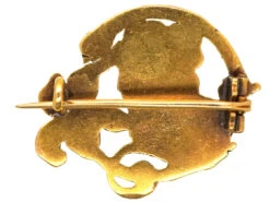 Art Nouveau 18ct Gold & Rose Diamond Brooch Of A Lady With An Iris -Antique Jewellery Company DSC01778