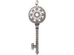 Tiffany Petals Key Pendant Set With Diamonds -Antique Jewellery Company DSC01788 scaled 1