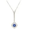 Edwardian Platinum, Diamond & Sapphire Drop Necklace In Original Case -Antique Jewellery Company DSC01825 copy scaled 1