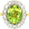 18ct Gold Cluster Ring Set With A Peridot Surrounded By Diamonds -Antique Jewellery Company DSC01833