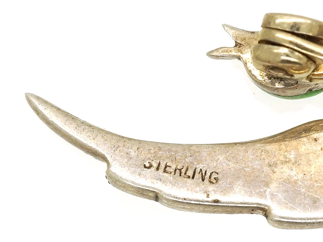 Edwardian Silver, Paste & Enamel Flying Duck Brooch 5 Edwardian Silver, Paste & Enamel Flying Duck Brooch - Image 3