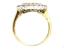 Early 20th Century 18ct Gold & Platinum, Emerald & Diamond Rectangular Cluster Ring -Antique Jewellery Company DSC01850 copy