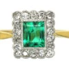 Art Deco 18ct Gold & Platinum, Emerald & Diamond Rectangular Shaped Ring 2 Art Deco 18ct Gold & Platinum, Emerald & Diamond Rectangular Shaped Ring -Antique Jewellery Company DSC01889