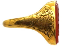 Georgian 18ct Gold Ring Set With A Carnelian With Intaglio Of A Lion’s Head & Coronet 11 Georgian 18ct Gold Ring Set With A Carnelian With Intaglio Of A Lion’s Head & Coronet -Antique Jewellery Company DSC01892