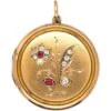 Edwardian 9ct Back & Front Round Locket With Paste Set Flower 1 Edwardian 9ct Back & Front Round Locket With Paste Set Flower -Antique Jewellery Company DSC01904 scaled 1
