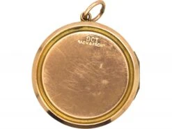 Edwardian 9ct Back & Front Round Locket With Paste Set Flower -Antique Jewellery Company DSC01910 scaled 1