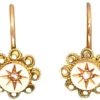 Victorian 9ct Gold Earrings Set With A Rose Diamond -Antique Jewellery Company DSC01917 copy