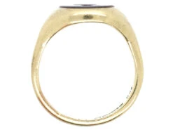9ct Gold & Carnelian Intaglio Of A Crest Signet Ring -Antique Jewellery Company DSC01920 2