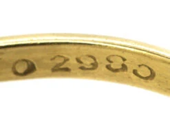 Art Deco 18ct Gold & Platinum, Emerald & Diamond Rectangular Shaped Ring -Antique Jewellery Company DSC01920