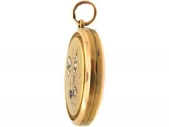 Edwardian 9ct Back & Front Round Locket With Paste Set Flower -Antique Jewellery Company DSC01920 scaled 1
