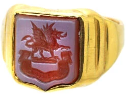 Victorian 18ct Gold Signet Ring With Carnelian Intaglio With A Welsh Dragon 15 Victorian 18ct Gold Signet Ring With Carnelian Intaglio With A Welsh Dragon -Antique Jewellery Company DSC01932 copy