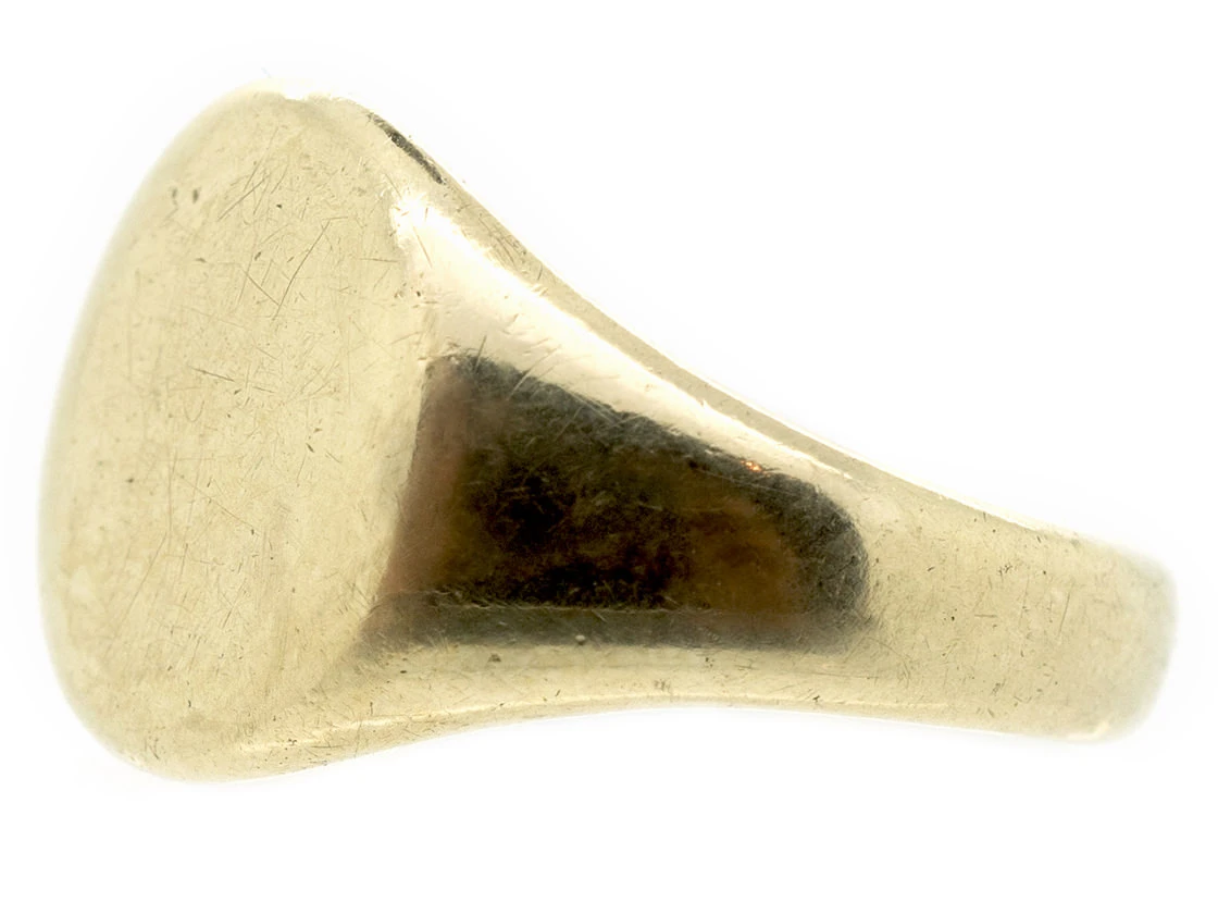 9ct Gold Plain Signet Ring 8 9ct Gold Plain Signet Ring - Image 6