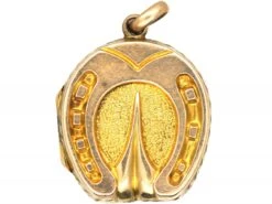 Victorian 9ct Gold Back & Front Horseshoe Locket