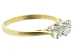 18ct Gold Three Stone Diamond Ring -Antique Jewellery Company DSC01984