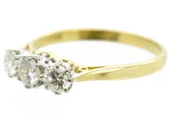 18ct Gold Three Stone Diamond Ring -Antique Jewellery Company DSC01985