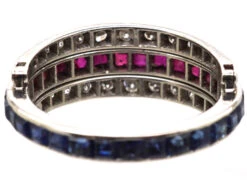 Art Deco 18ct White Gold Flip Over Ring Set With Diamonds, Sapphires & Rubies 12 Art Deco 18ct White Gold Flip Over Ring Set With Diamonds, Sapphires & Rubies -Antique Jewellery Company DSC01990