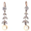 Edwardian Natural Pearl & Diamond Drop Earrings 1 Edwardian Natural Pearl & Diamond Drop Earrings -Antique Jewellery Company DSC02003