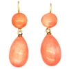 Victorian 15ct Gold & Coral Drop Earrings 2 Victorian 15ct Gold & Coral Drop Earrings -Antique Jewellery Company DSC02017 copy