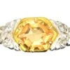 Georgian 18ct Gold, Topaz & Old Mine Cut Diamond Ring -Antique Jewellery Company DSC02020 scaled 1