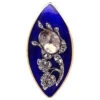 Georgian 15ct Gold, Large Navette Shaped Ring With Blue Enamel & Rose Diamond Rose Motif 2 Georgian 15ct Gold, Large Navette Shaped Ring With Blue Enamel & Rose Diamond Rose Motif -Antique Jewellery Company DSC02021