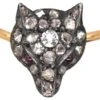 Edwardian Fox Head Ring Set With Diamonds & Ruby Eyes 2 Edwardian Fox Head Ring Set With Diamonds & Ruby Eyes -Antique Jewellery Company DSC02030