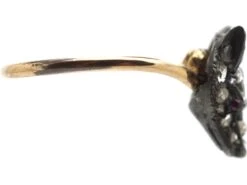 Edwardian Fox Head Ring Set With Diamonds & Ruby Eyes -Antique Jewellery Company DSC02055