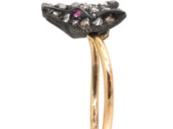 Edwardian Fox Head Ring Set With Diamonds & Ruby Eyes -Antique Jewellery Company DSC02084