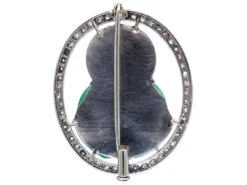 Art Deco Jade & Diamond Buddha Brooch -Antique Jewellery Company DSC02106