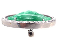 Art Deco Jade & Diamond Buddha Brooch -Antique Jewellery Company DSC02114 1