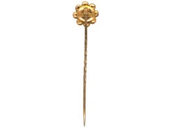 Edwardian 9ct Gold Tie Pin Set With A Garnet -Antique Jewellery Company DSC02127