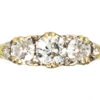 Edwardian 18ct Gold Carved Half Hoop Three Stone Diamond Ring -Antique Jewellery Company DSC02131