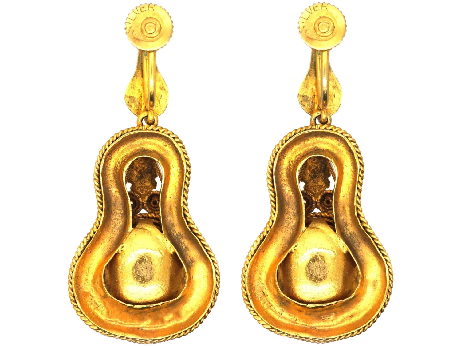 Victorian Silver Gilt & Citrine Drop Earrings 4 Victorian Silver Gilt & Citrine Drop Earrings - Image 2
